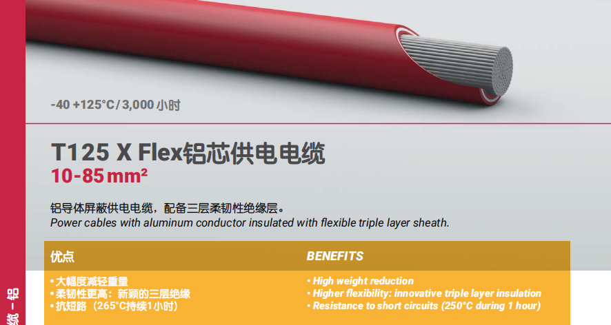 T125 X Flex铝芯供电电缆