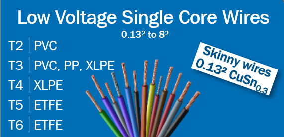 低压 T2~T6  0.13mm² ~ 8.0mm²